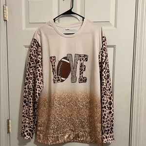 Leopard Print Love Football Shirt